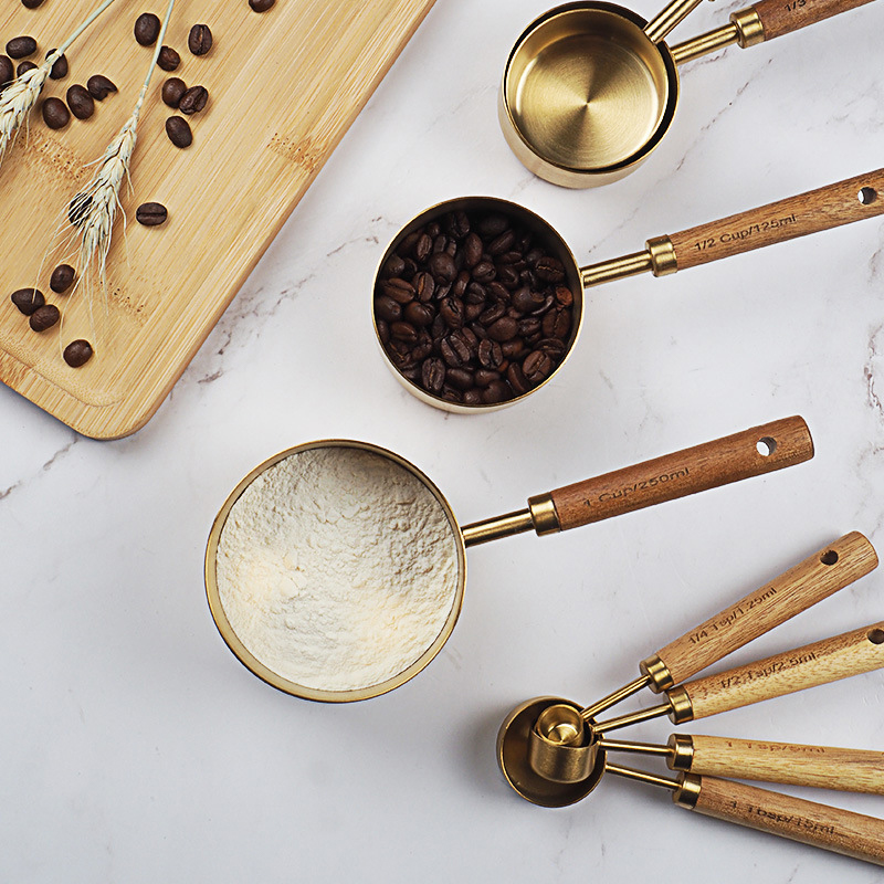 4/8 sztuk drewniane złote kubk – Kitchen Gadgets Gold recenzja i cena